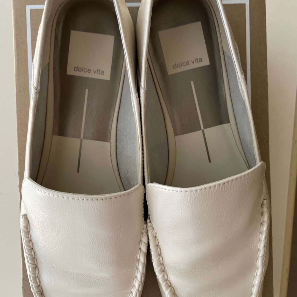 Dolce Vita Ivory Braided Leather Loafers - Picture 2 of 6